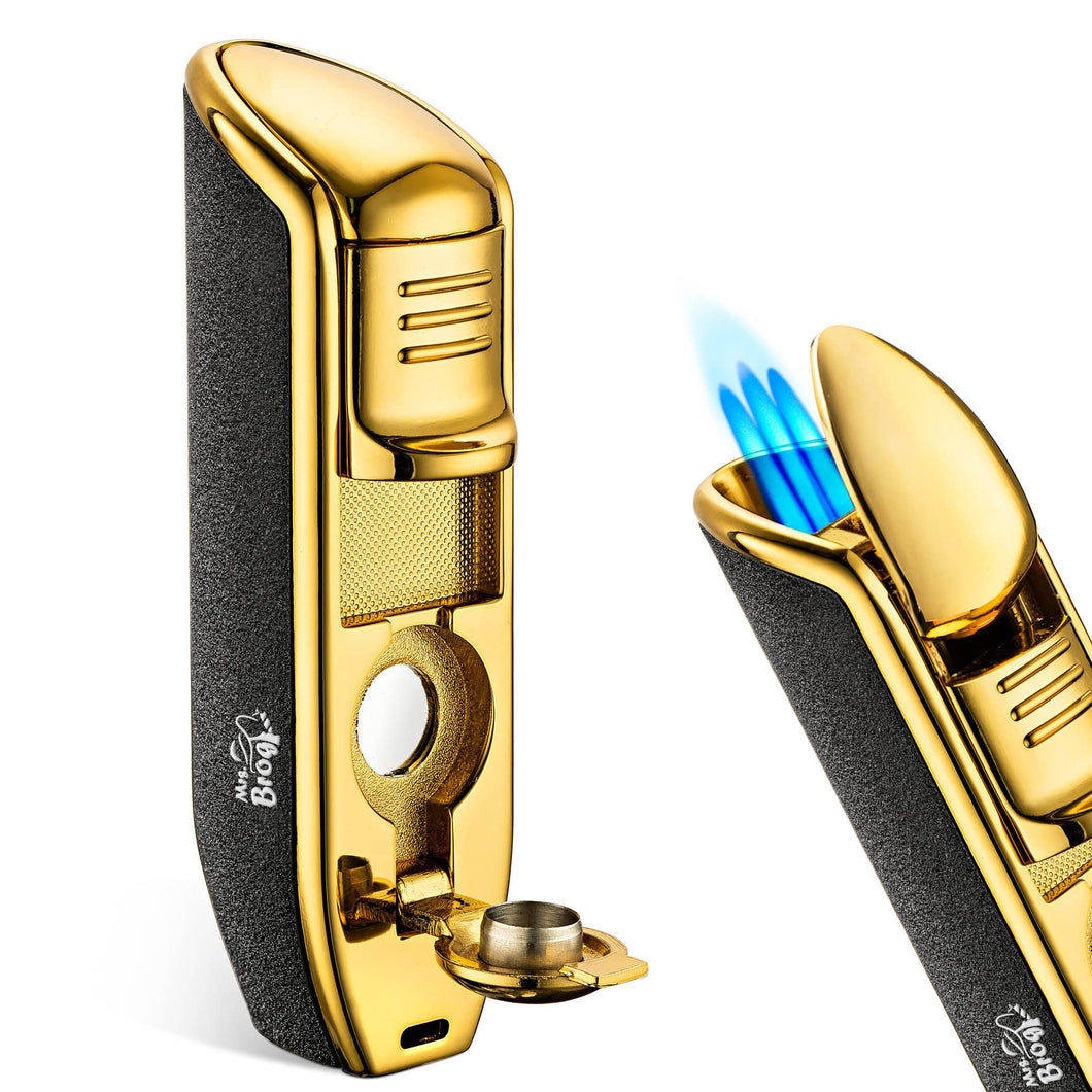 Encendedor de Tabaco con Perforador negro/dorado
